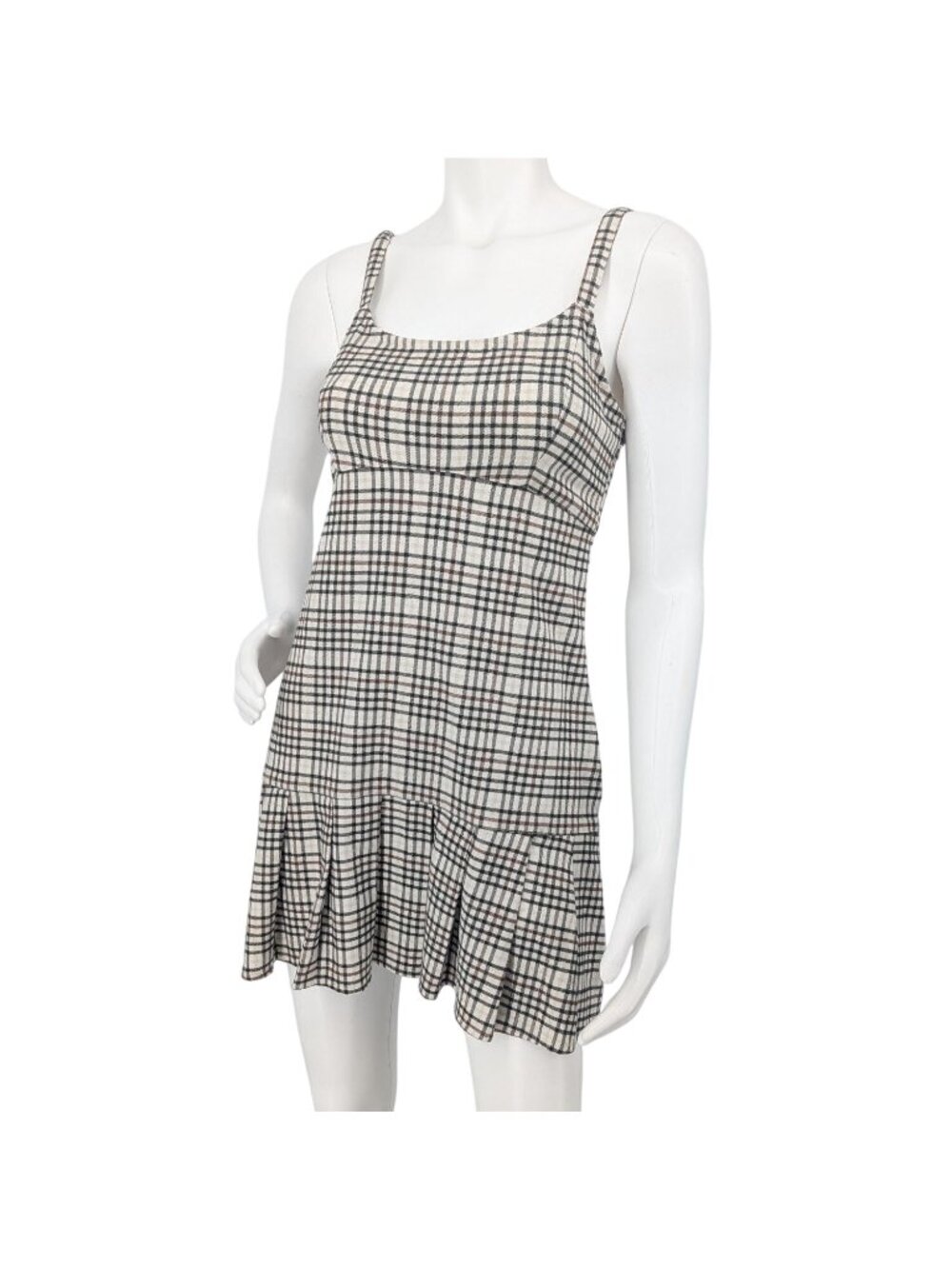 Hollister Plaid Babydoll Mini Dress Y2K Coquette Academia Smocked‎ Back Small